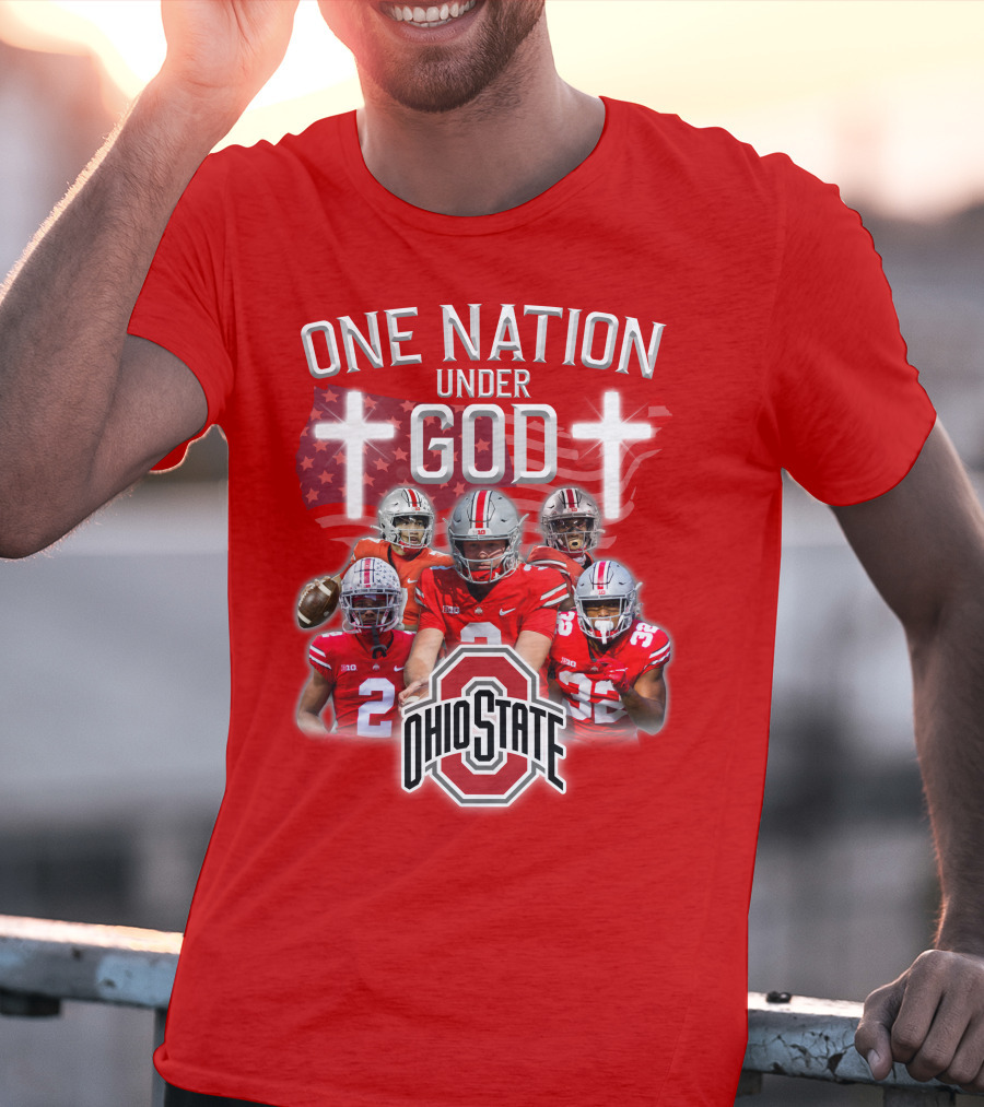 Ohio State Buckeyes One Nation Under God Football T-Shirt