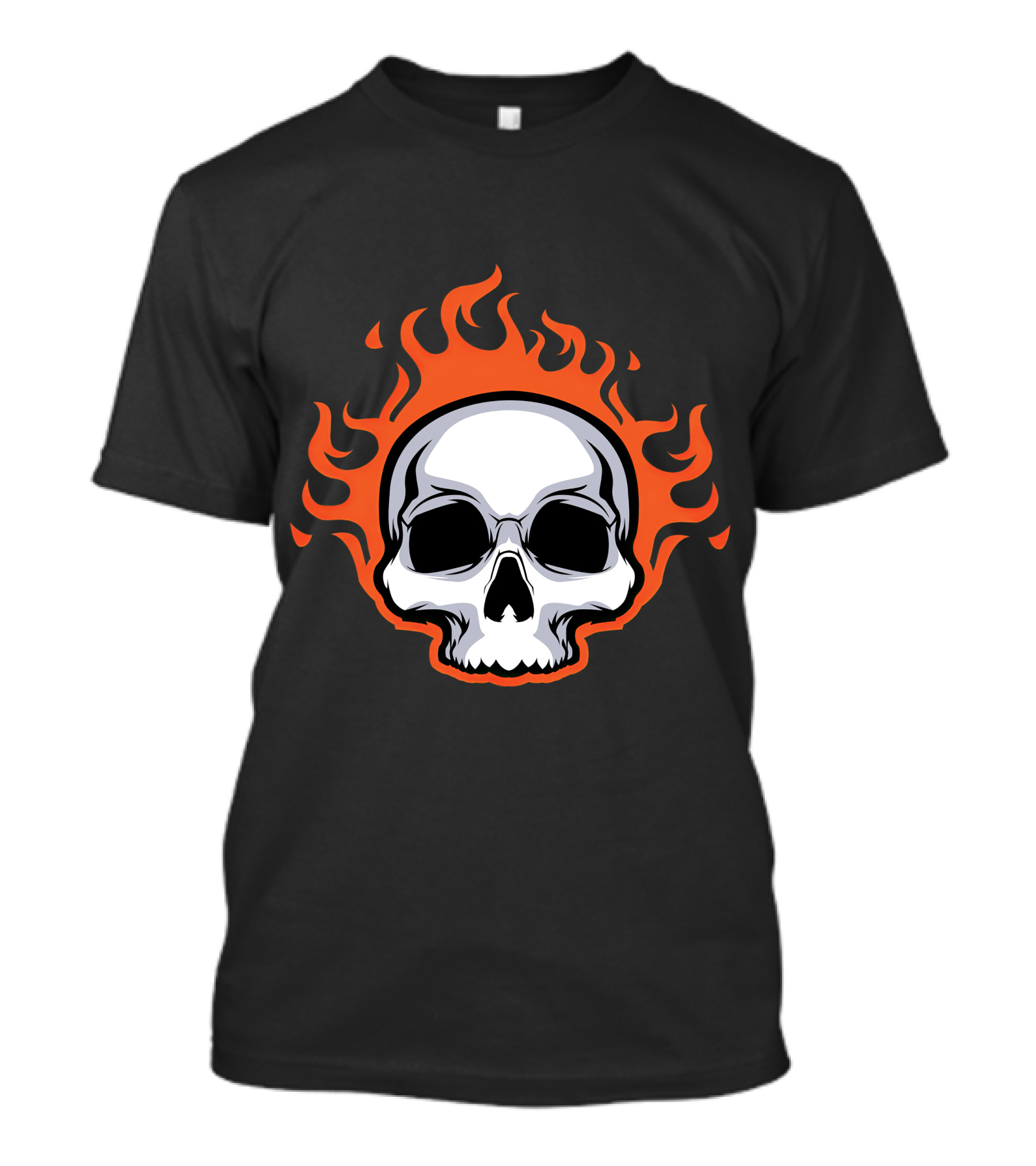 Skull On Fire With Flames T-Shirt