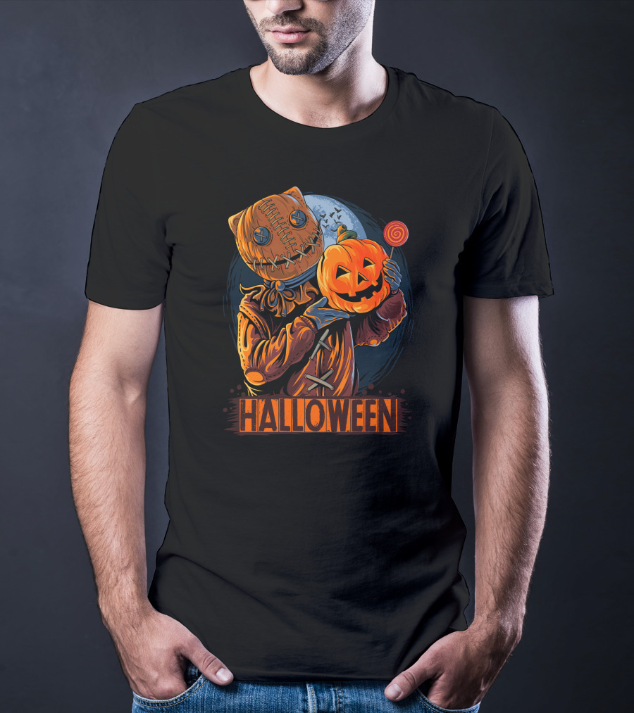Halloween Pumpkin Mask Lollipop Moon T-Shirt