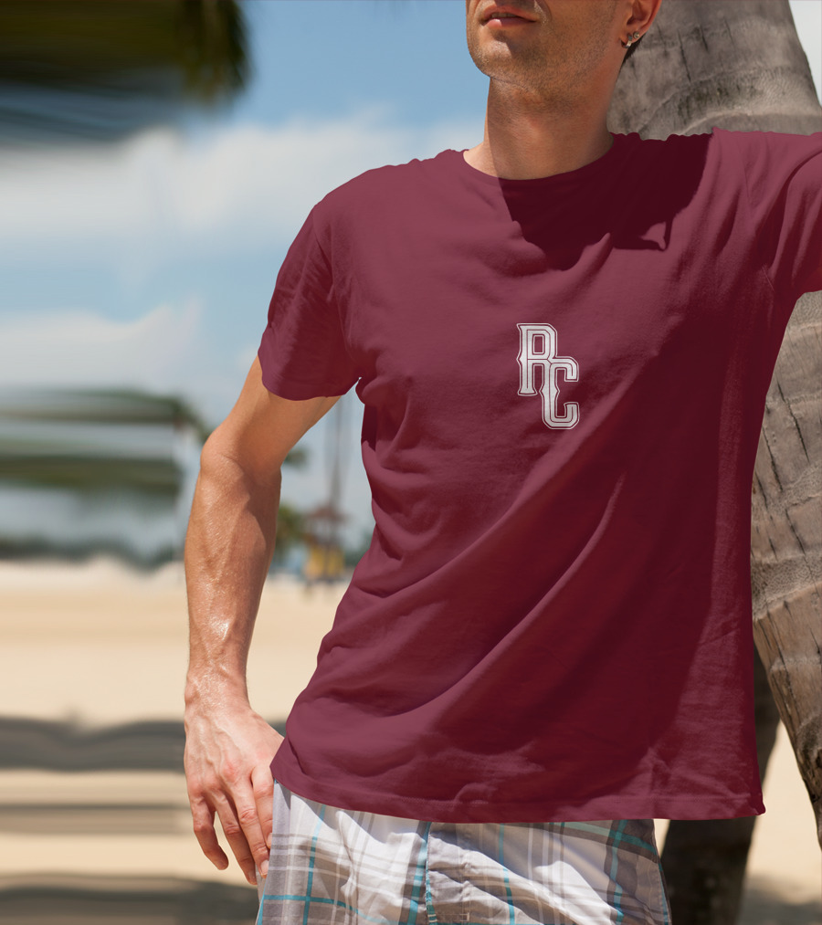 RC Monogram Burgundy Lettering T-Shirt
