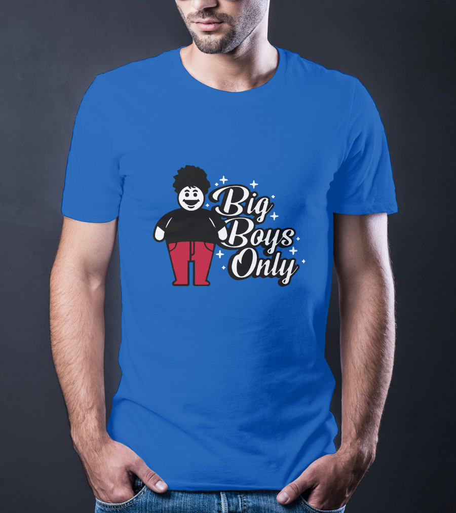 Big Boys Only Red Pants Cartoon Character T-Shirt