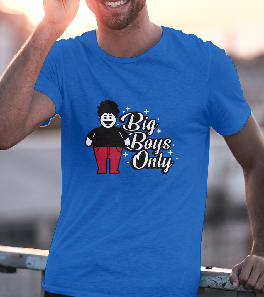 Big Boys Only Red Pants Cartoon Character T-Shirt