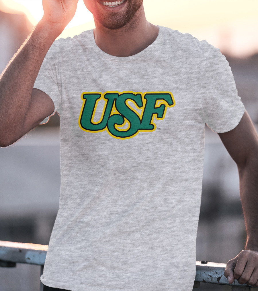 Homefield Apparel Store USF Vintage 1980s USF Logo Gray T-Shirt