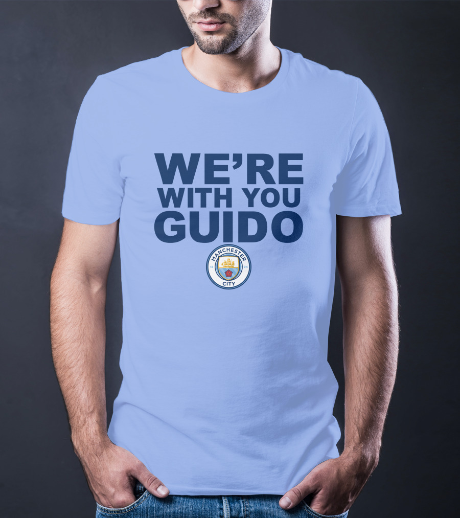 Manchester City We're With You Guido Support Belgian Fan Pep Guardiola Simon Bajkowski T-Shirt