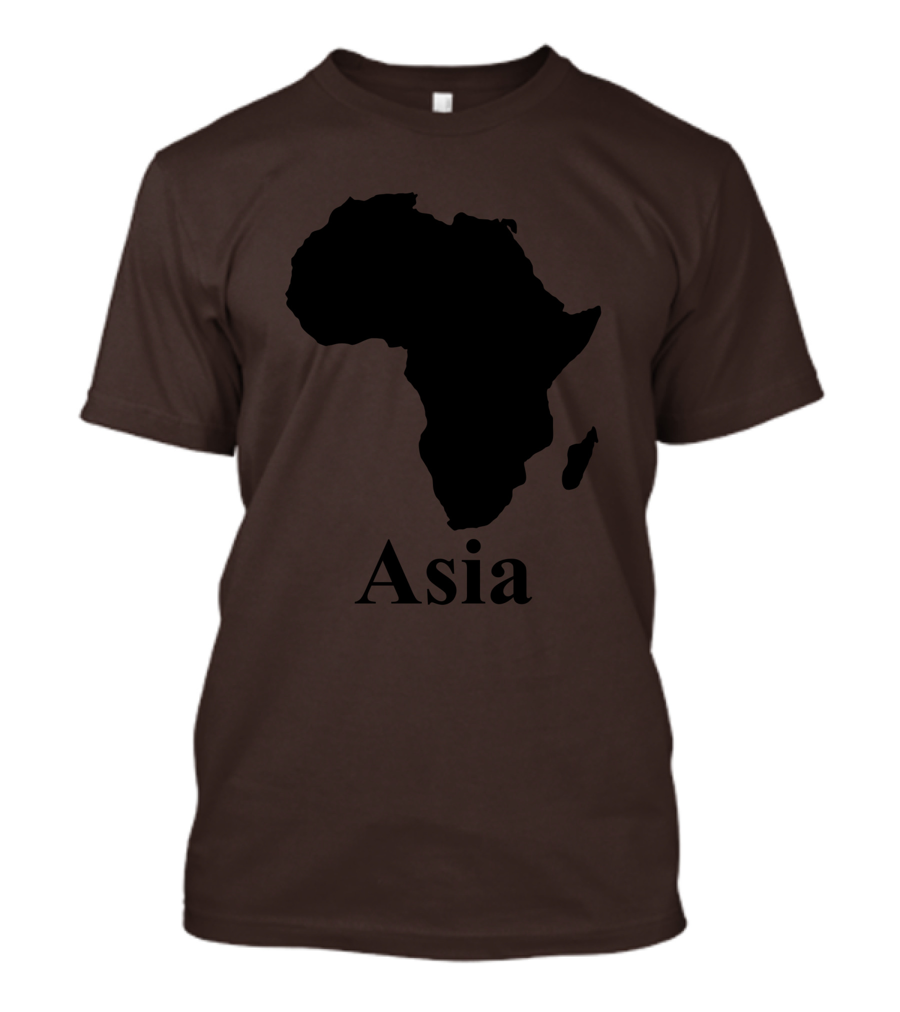 Terrible Maps Asia Map Silhouette Joke T-Shirt