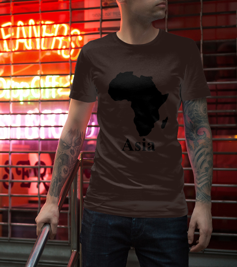 Terrible Maps Asia Map Silhouette Joke T-Shirt