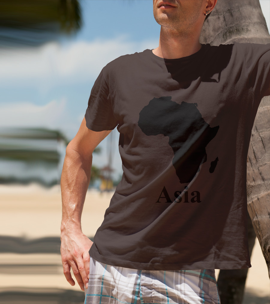 Terrible Maps Asia Map Silhouette Joke T-Shirt