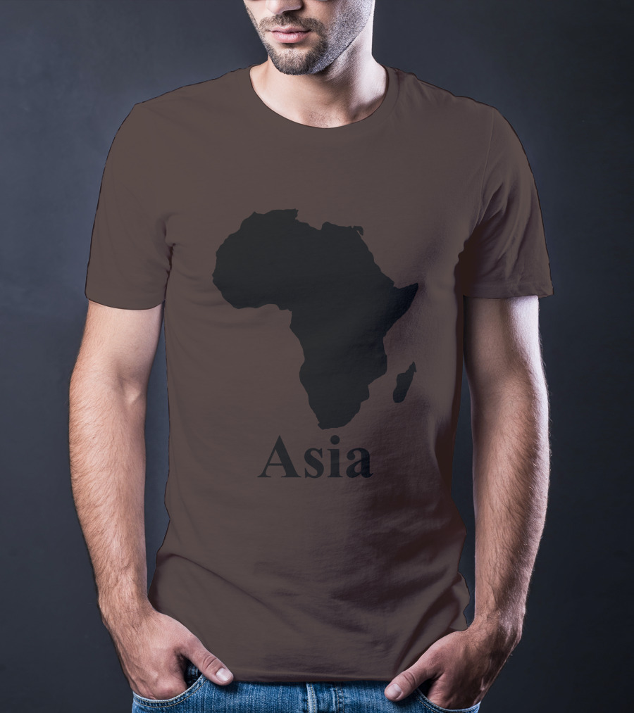Terrible Maps Asia Map Silhouette Joke T-Shirt