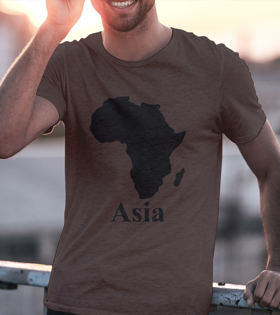 Terrible Maps Asia Map Silhouette Joke T-Shirt