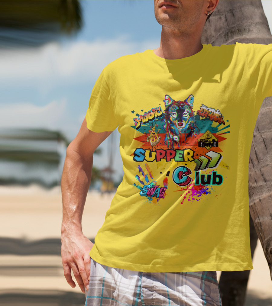 Supper Club Music Swag Street Art Wolf T-Shirt