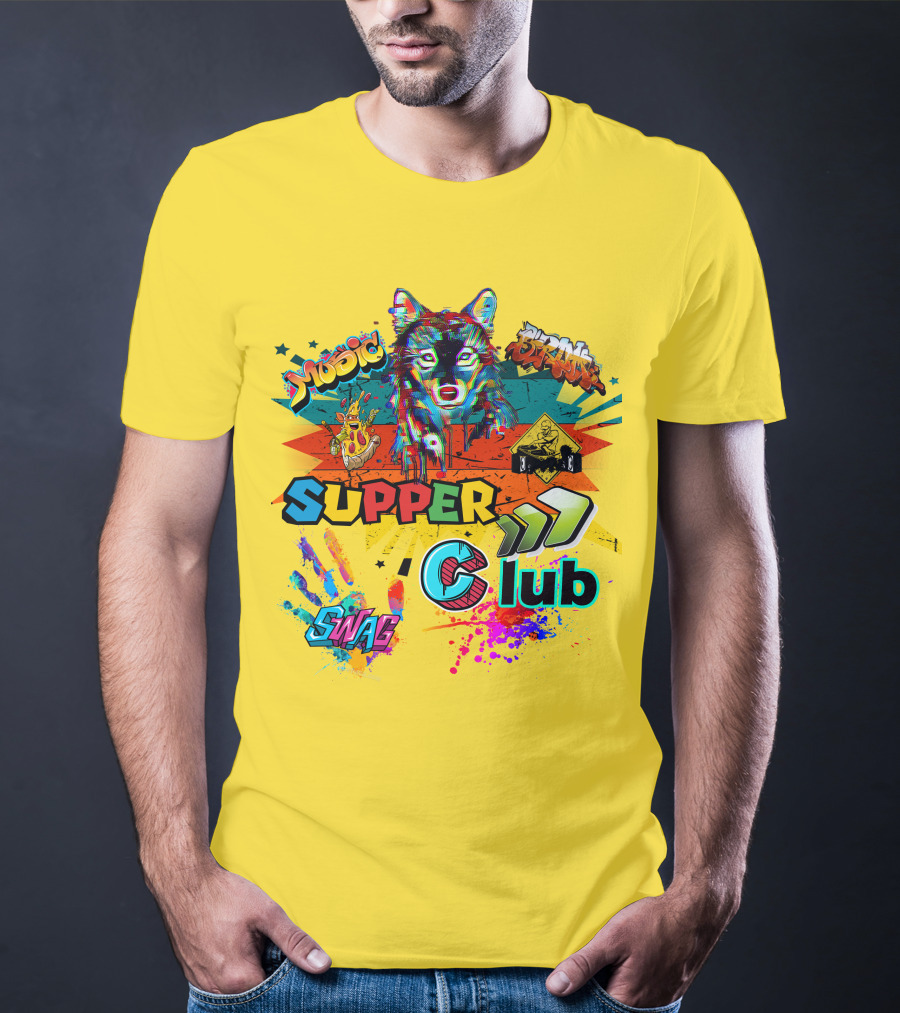 Supper Club Music Swag Street Art Wolf T-Shirt