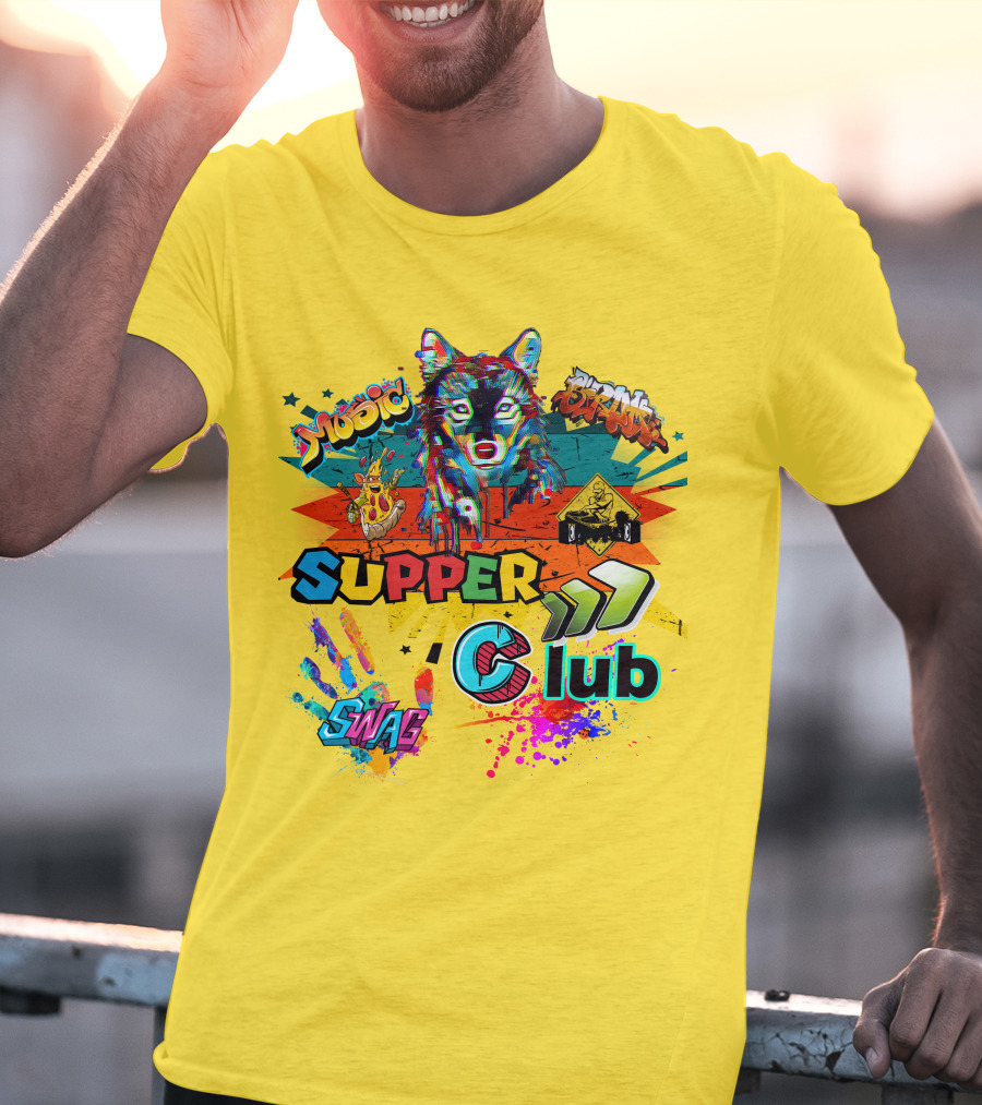 Supper Club Music Swag Street Art Wolf T-Shirt