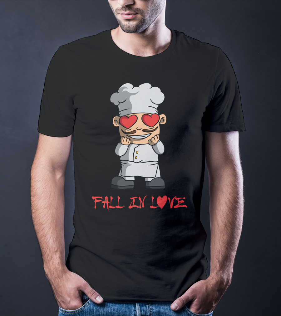 FALL IN LOVE Chef With Heart Eyes T-Shirt