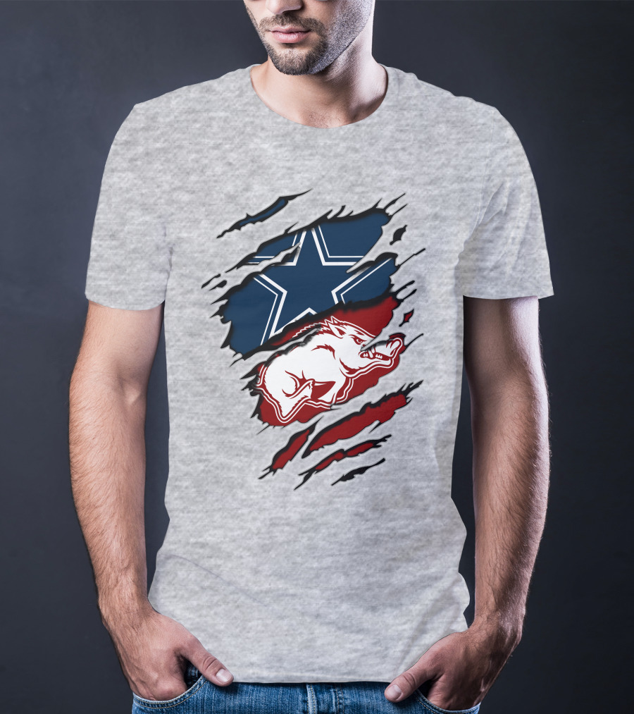 Dallas Cowboys Arkansas Razorbacks Torn T-Shirt