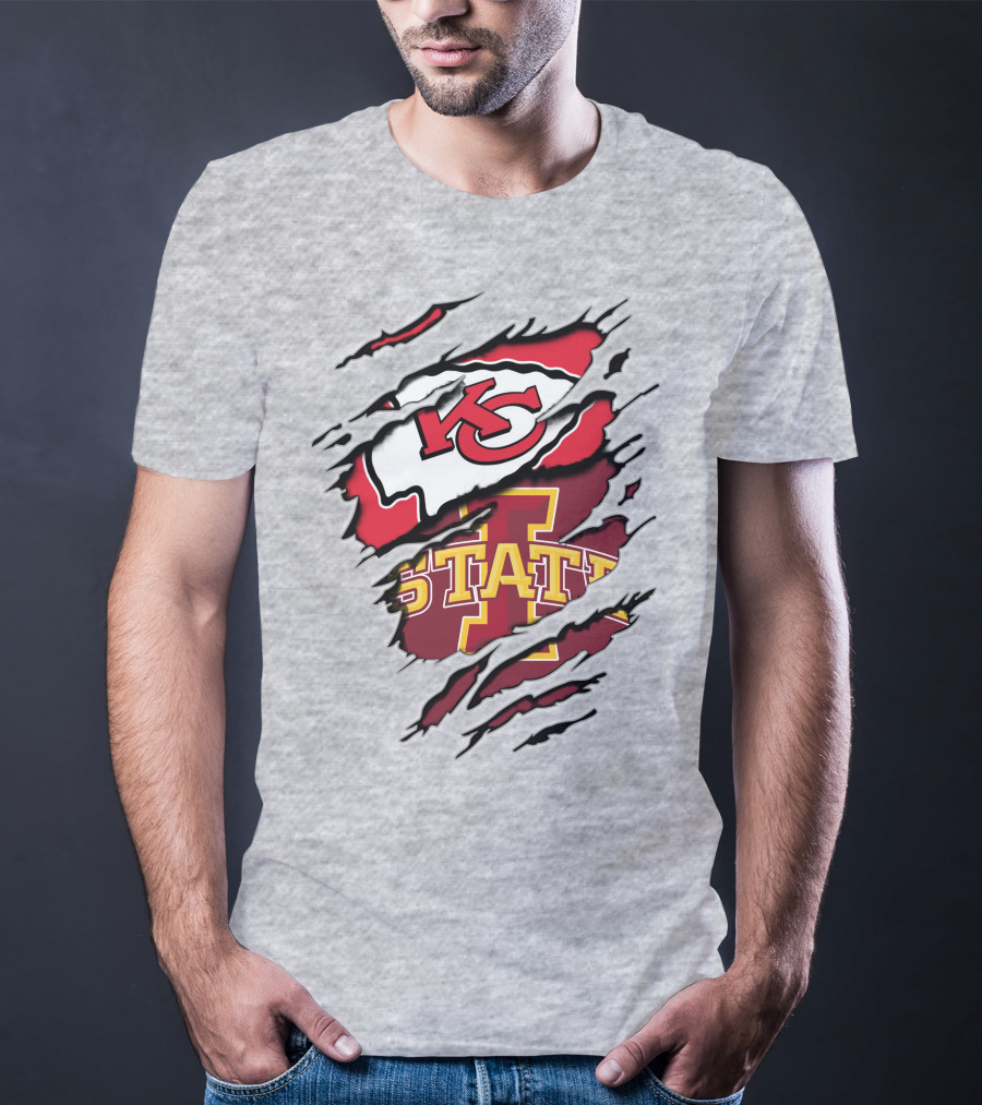 Kansas City Chiefs Iowa State Cyclones Torn T-Shirt