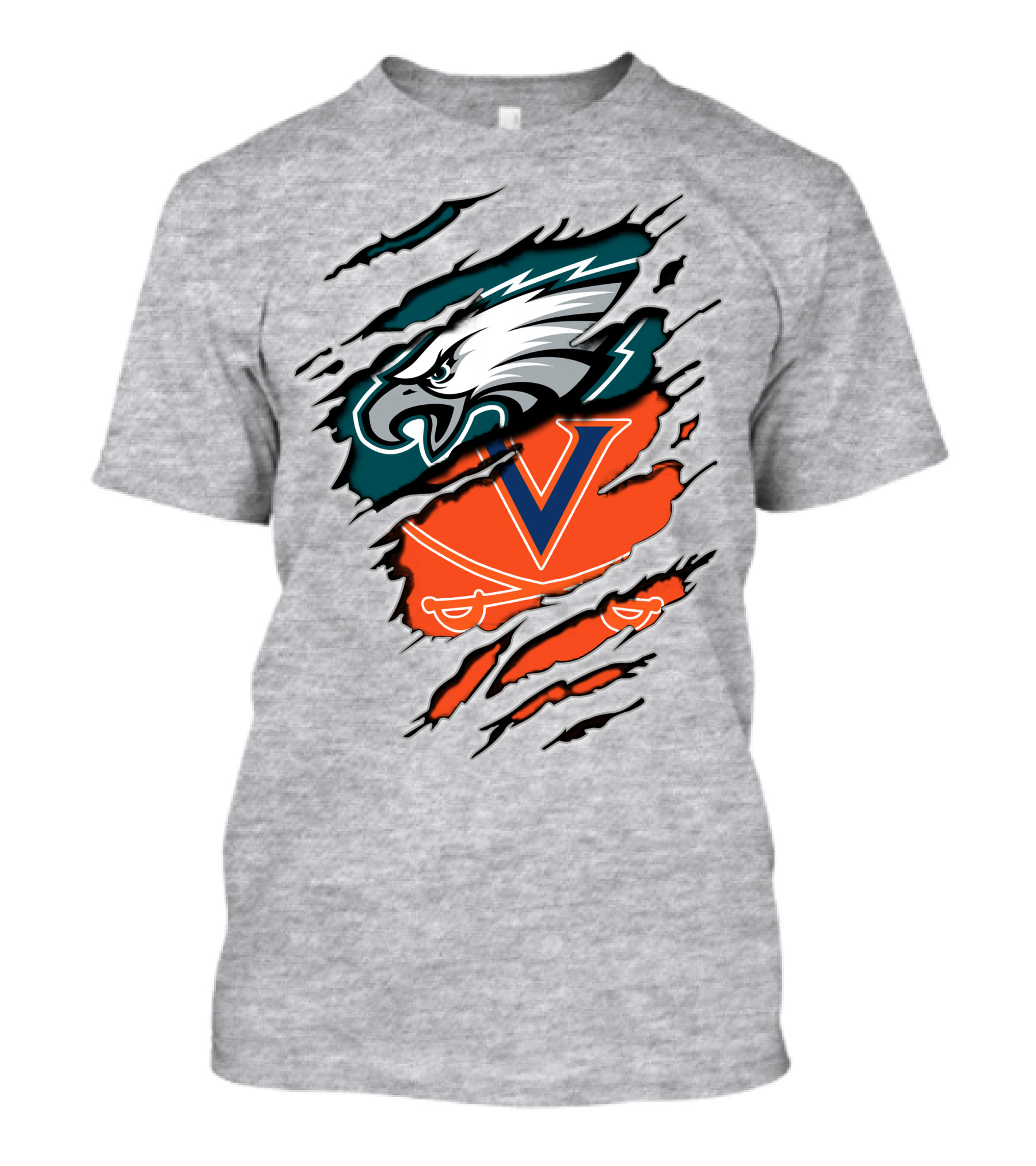 Eagles And Cavaliers Fan Crossover Torn Legacy T-Shirt