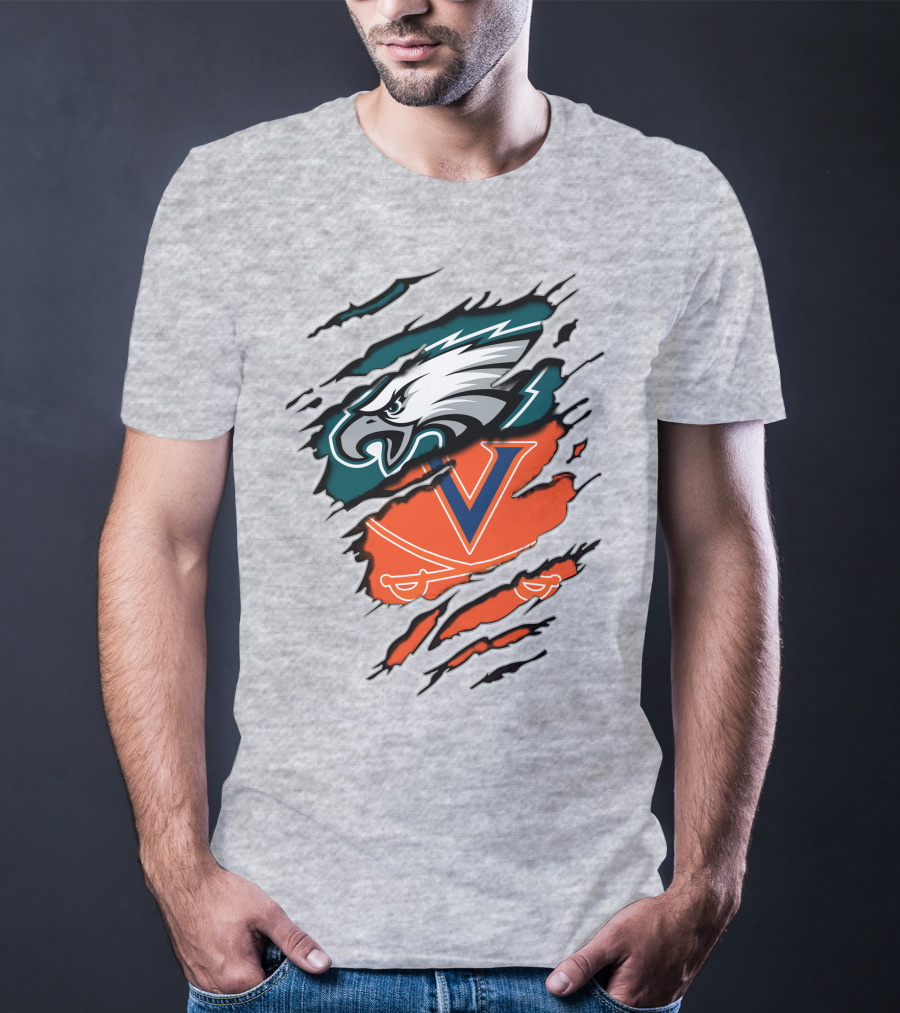 Eagles And Cavaliers Fan Crossover Torn Legacy T-Shirt