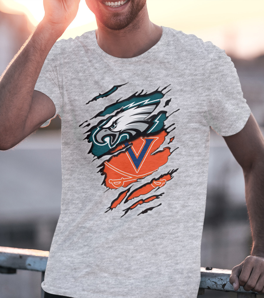 Eagles And Cavaliers Fan Crossover Torn Legacy T-Shirt