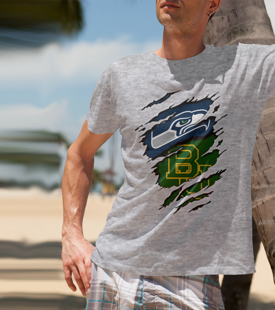 Seattle Seahawks Baylor Bears Fan Mashup T-Shirt