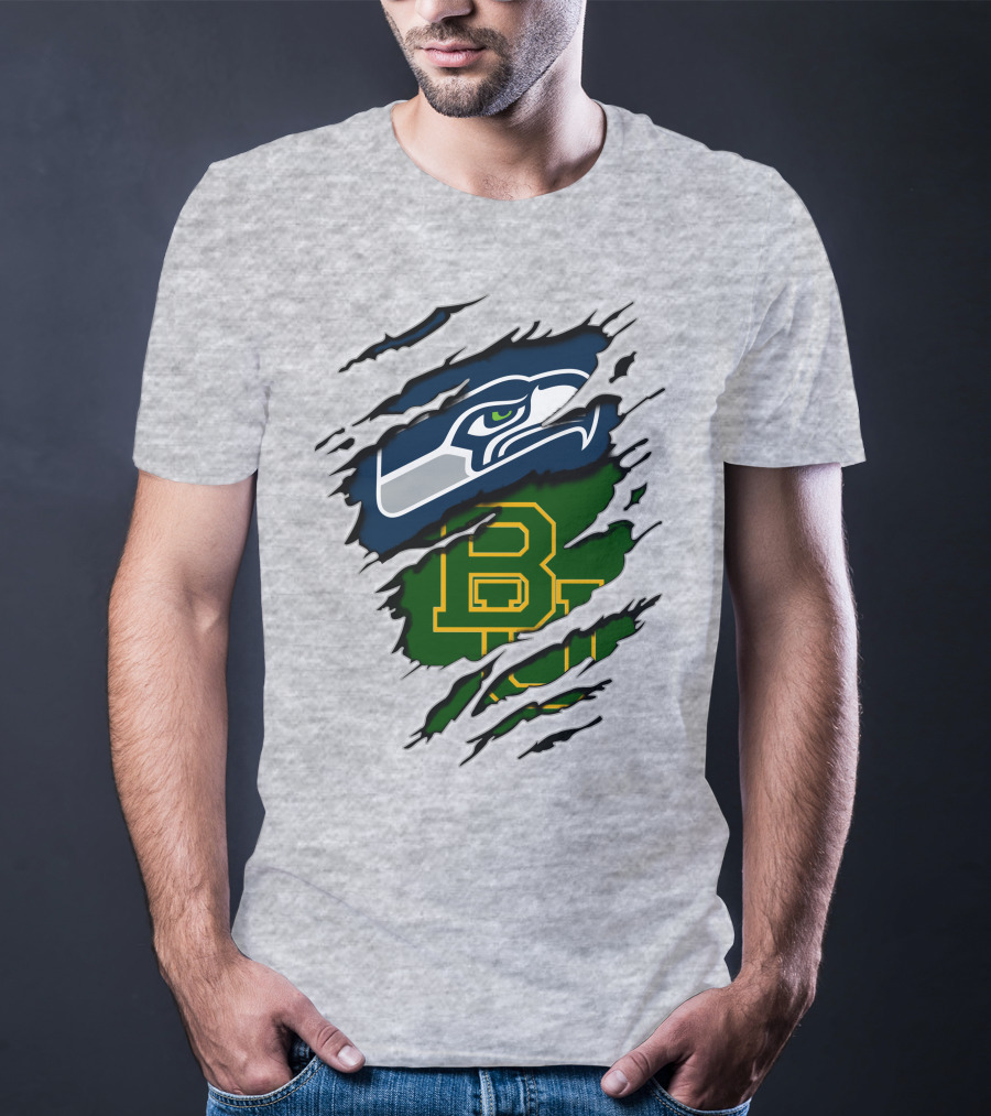 Seattle Seahawks Baylor Bears Fan Mashup T-Shirt