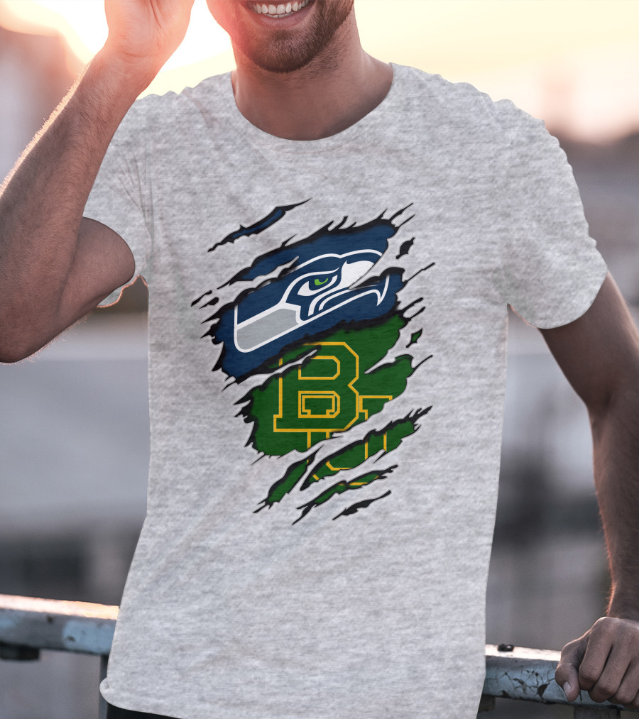 Seattle Seahawks Baylor Bears Fan Mashup T-Shirt