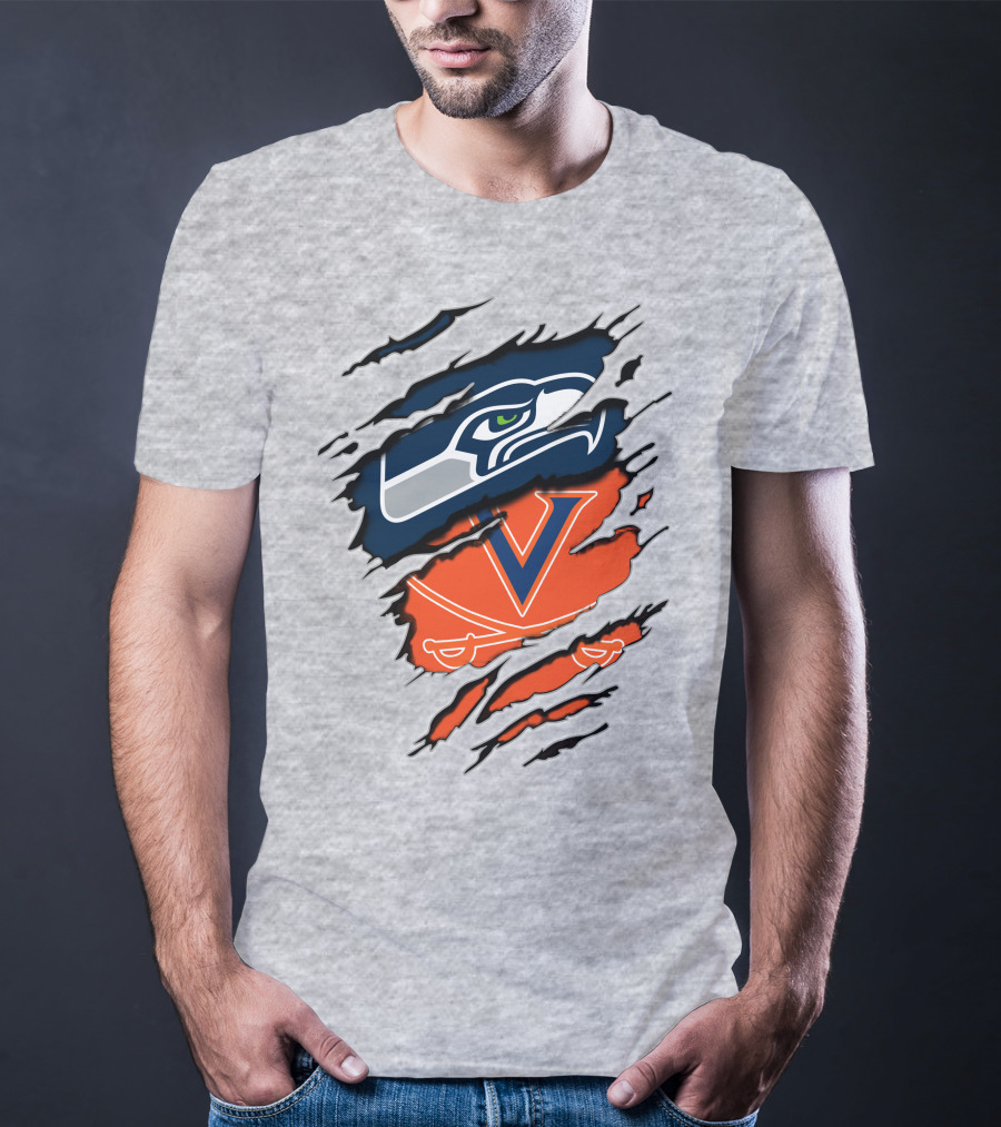 Seattle Seahawks Virginia Cavaliers Claw T-Shirt