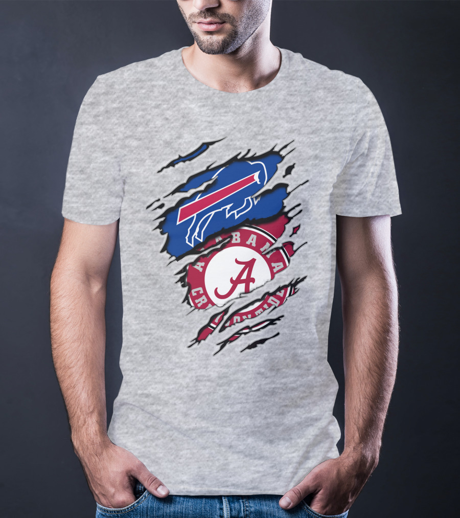 Alabama Crimson Tide Buffalo Bills Fan Crossover T-Shirt