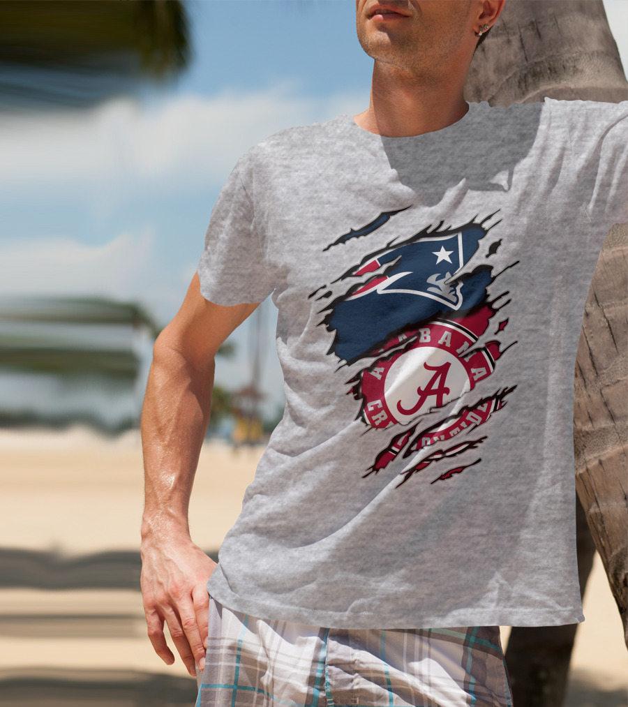 Alabama Crimson Tide New England Patriots Fan Crossover T-Shirt