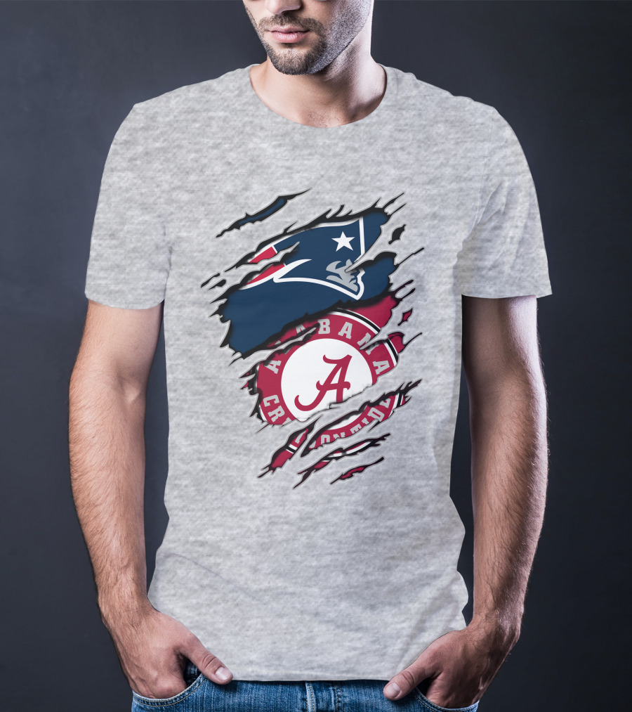 Alabama Crimson Tide New England Patriots Fan Crossover T-Shirt