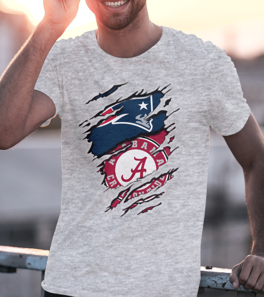 Alabama Crimson Tide New England Patriots Fan Crossover T-Shirt