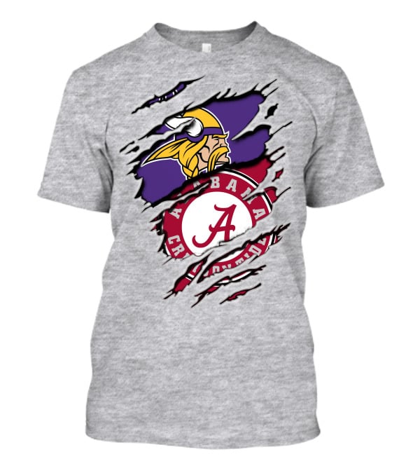 Alabama Crimson Tide Minnesota Vikings Crossover T-Shirt