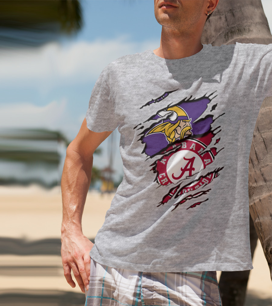 Alabama Crimson Tide Minnesota Vikings Crossover T-Shirt
