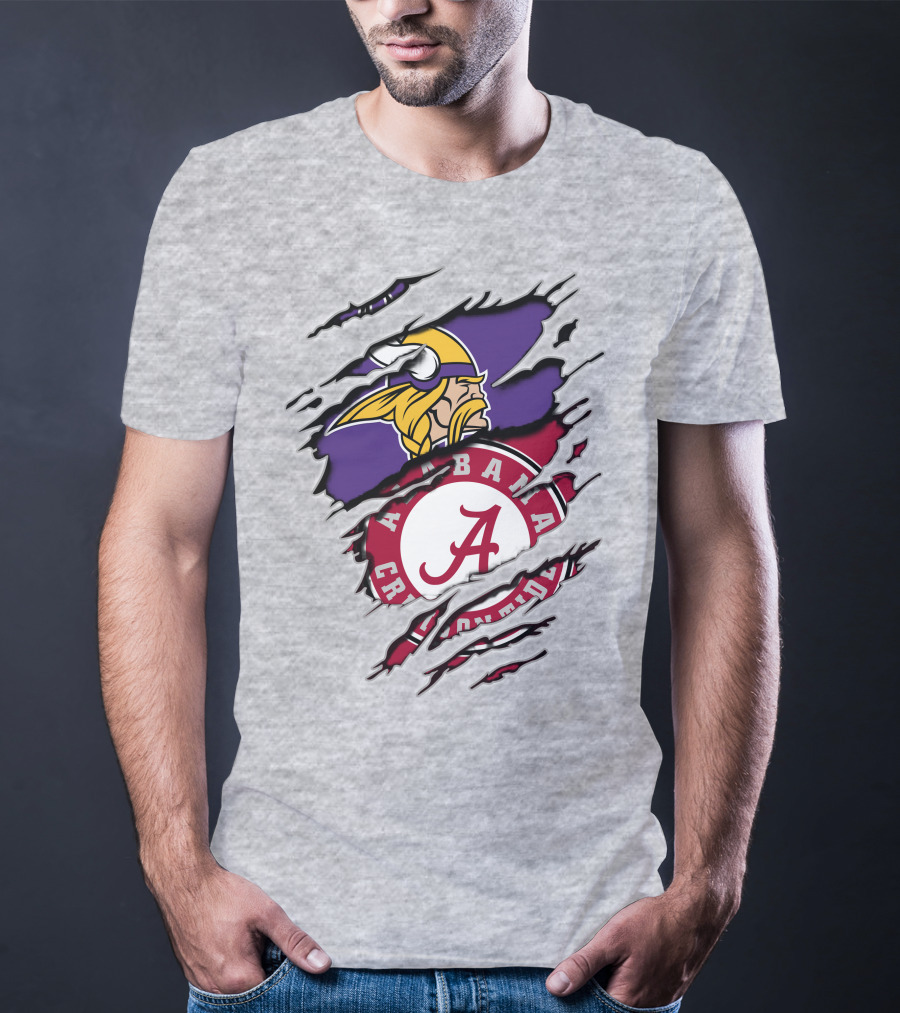 Alabama Crimson Tide Minnesota Vikings Crossover T-Shirt