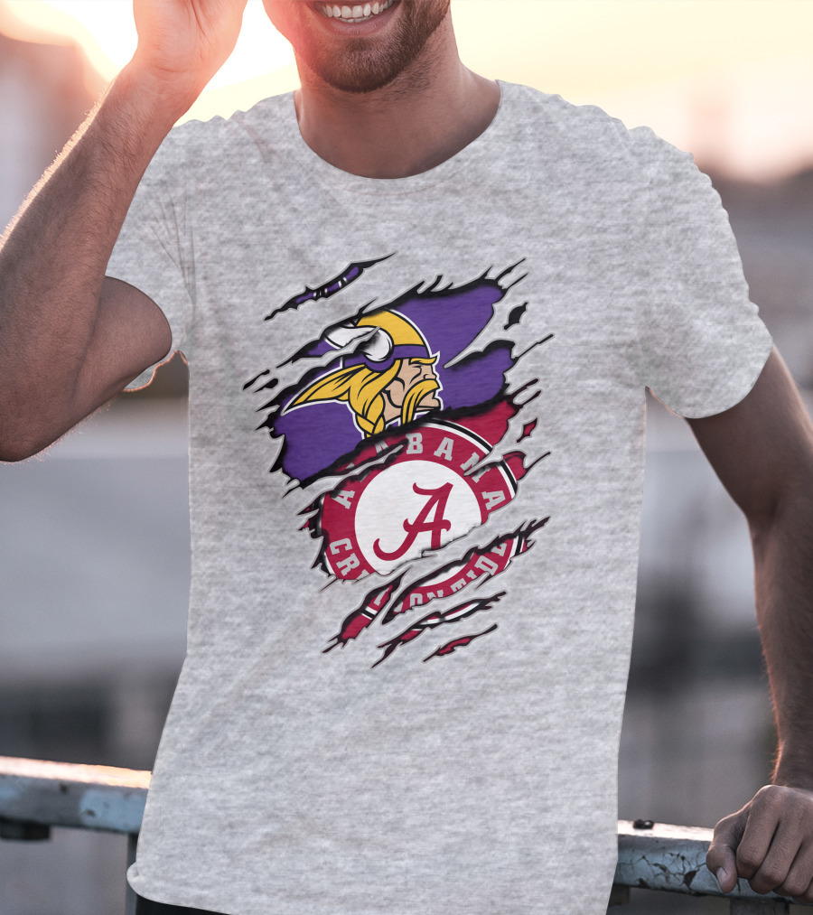 Alabama Crimson Tide Minnesota Vikings Crossover T-Shirt