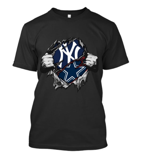 Cowboys Yankees NY Star Fan Mashup T-Shirt