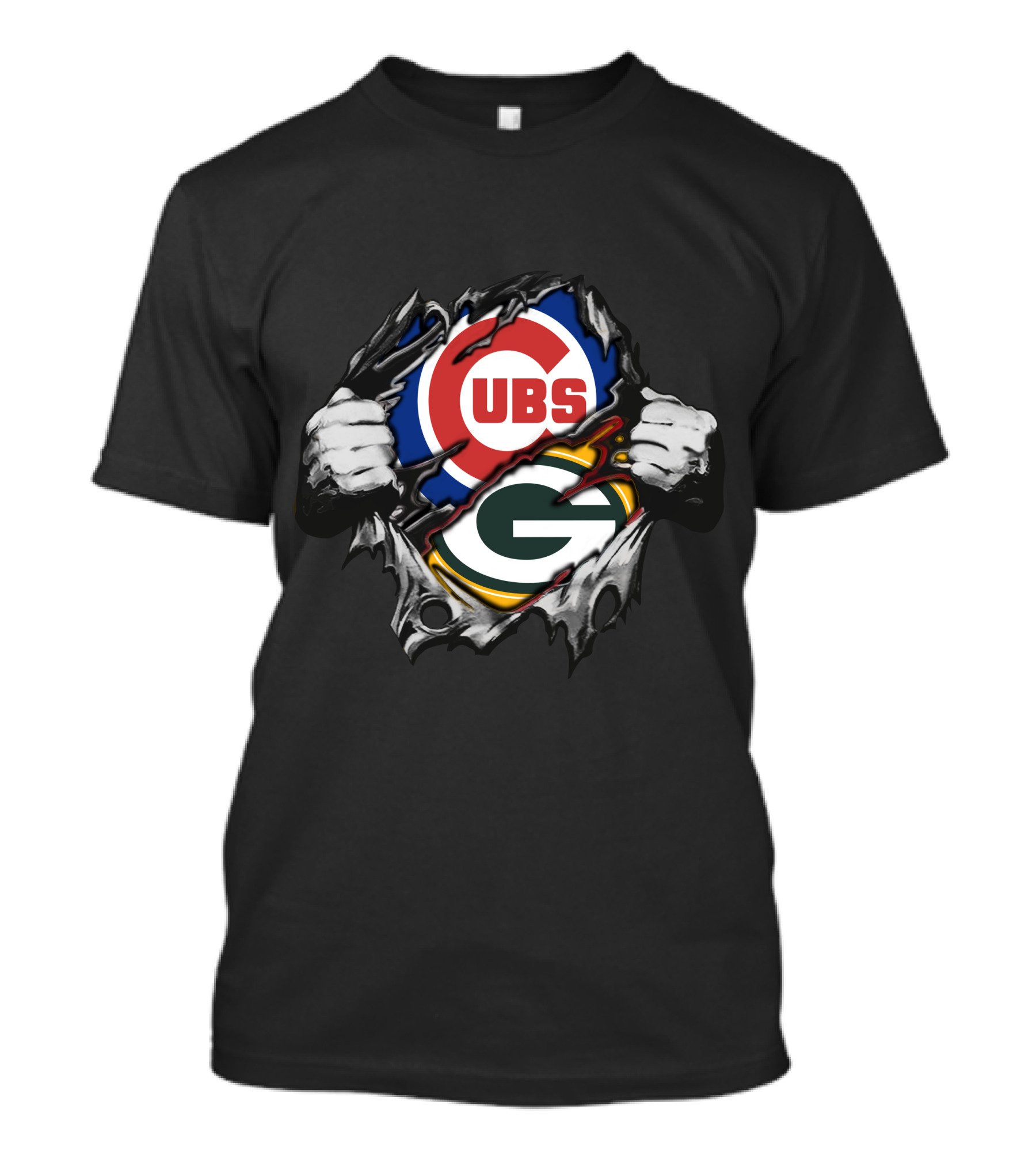 Cubs Packers Logo Tear T-Shirt
