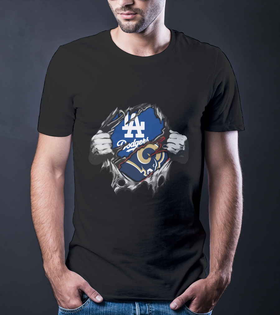 LA Dodgers Rams Fan Crossover T-Shirt