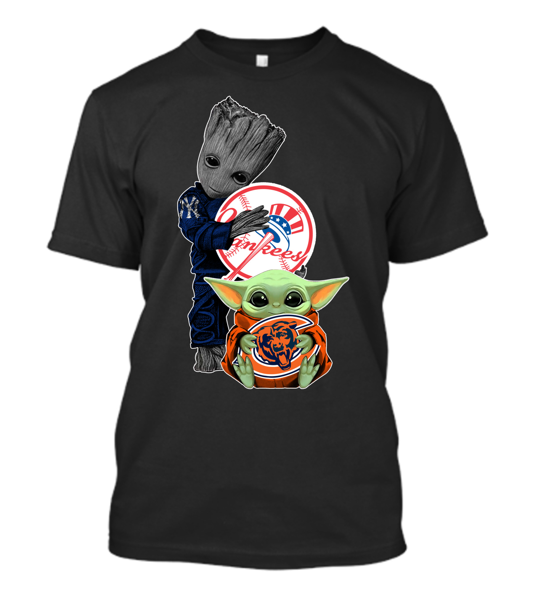 Yankees Baby Groot Bears Baby Yoda T-Shirt