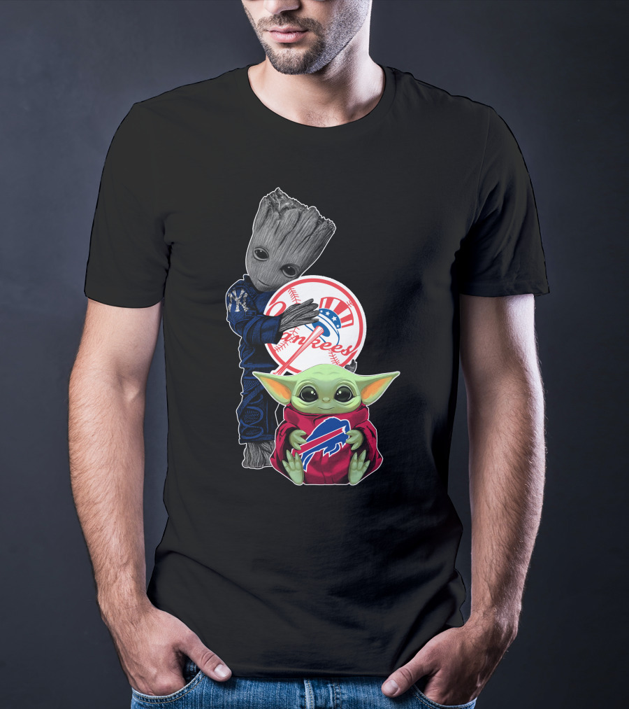 Yankees Groot Bills Baby Yoda T-Shirt