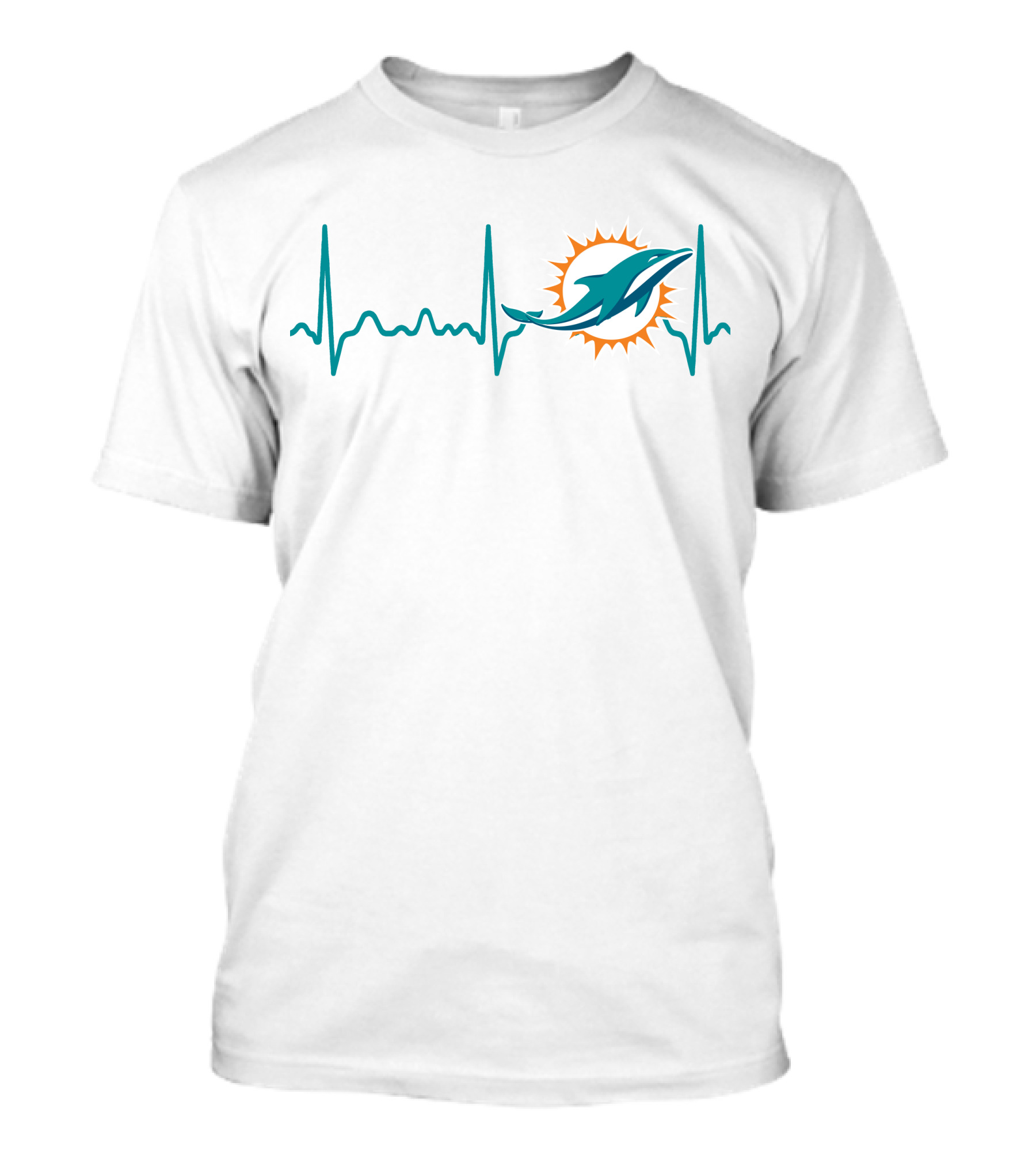 Heartbeat Miami Dolphins Football Fanatic Iconic T-Shirt