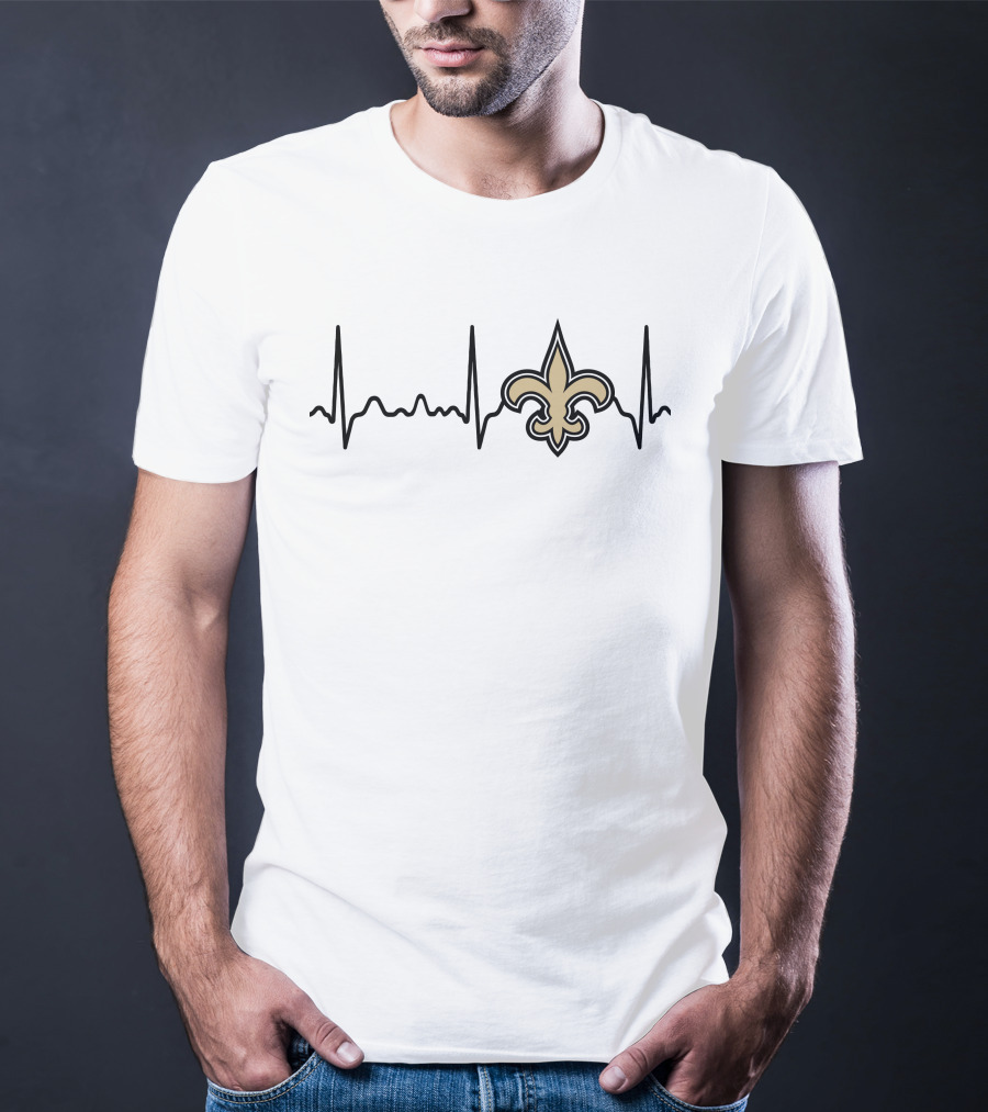 Heartbeat Fleur-de-Lis New Orleans Saints T-Shirt