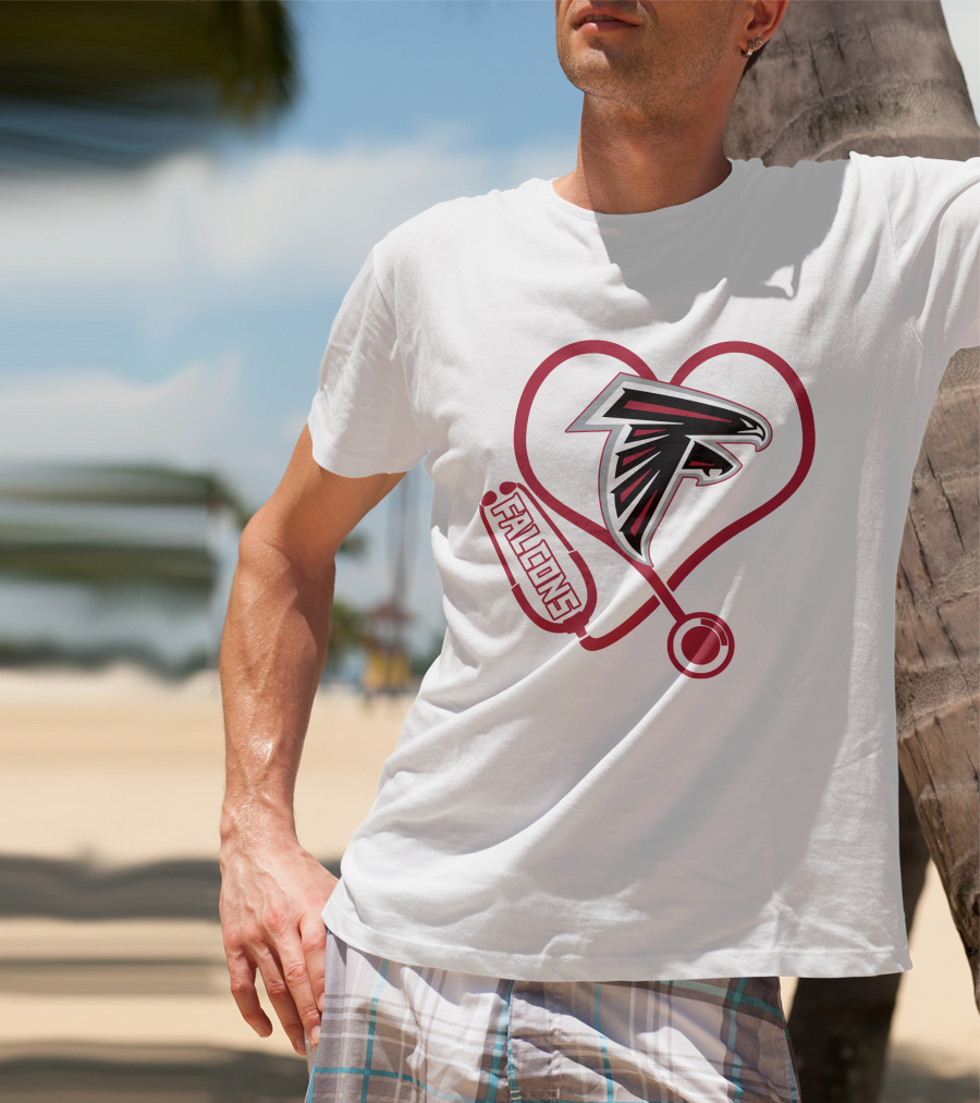 Atlanta Falcons Nurse Heart Stethoscope Love T-Shirt
