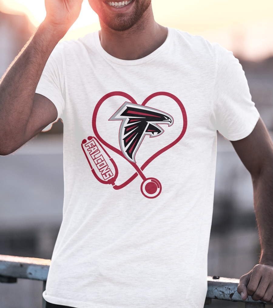Atlanta Falcons Nurse Heart Stethoscope Love T-Shirt