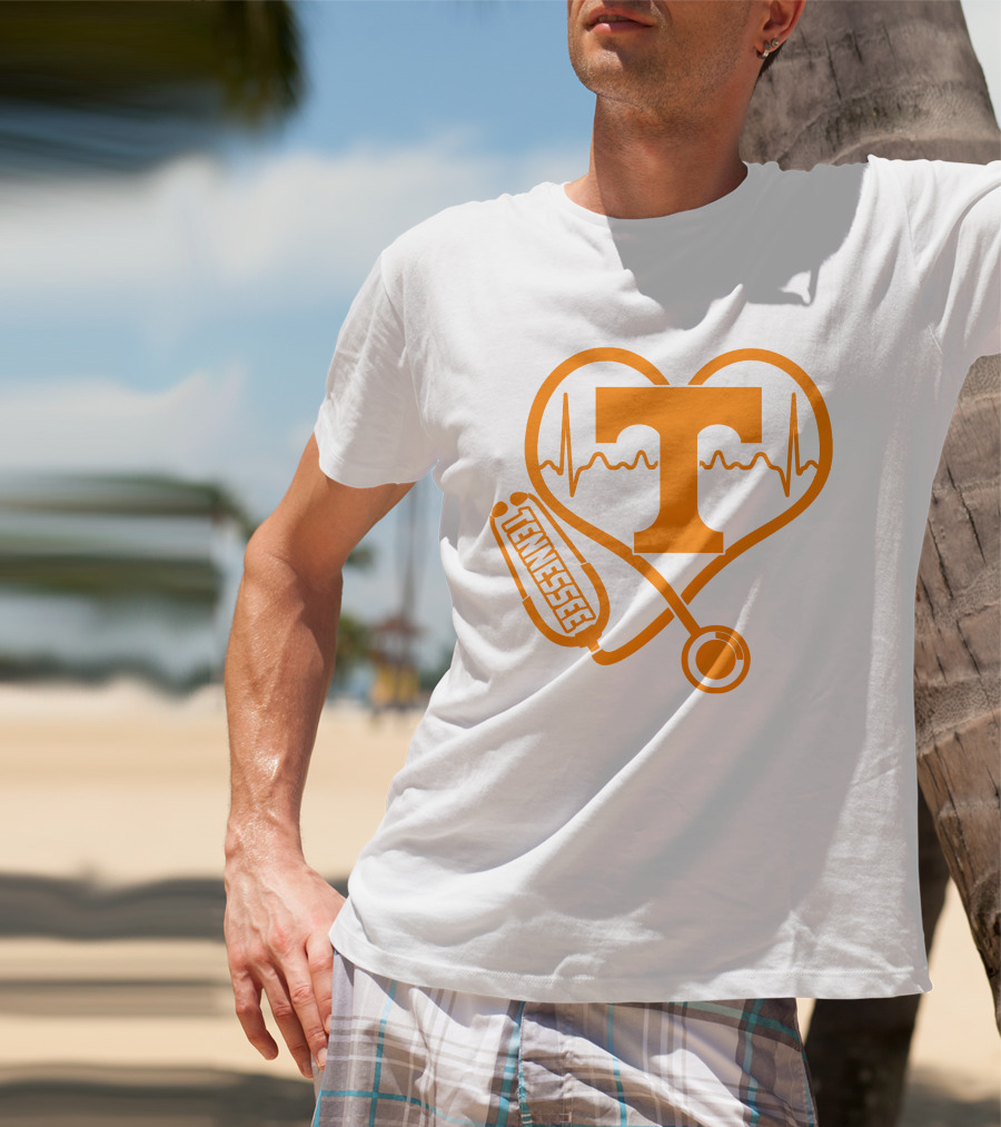Tennessee Volunteers Nurse Heartbeat Stethoscope T-Shirt