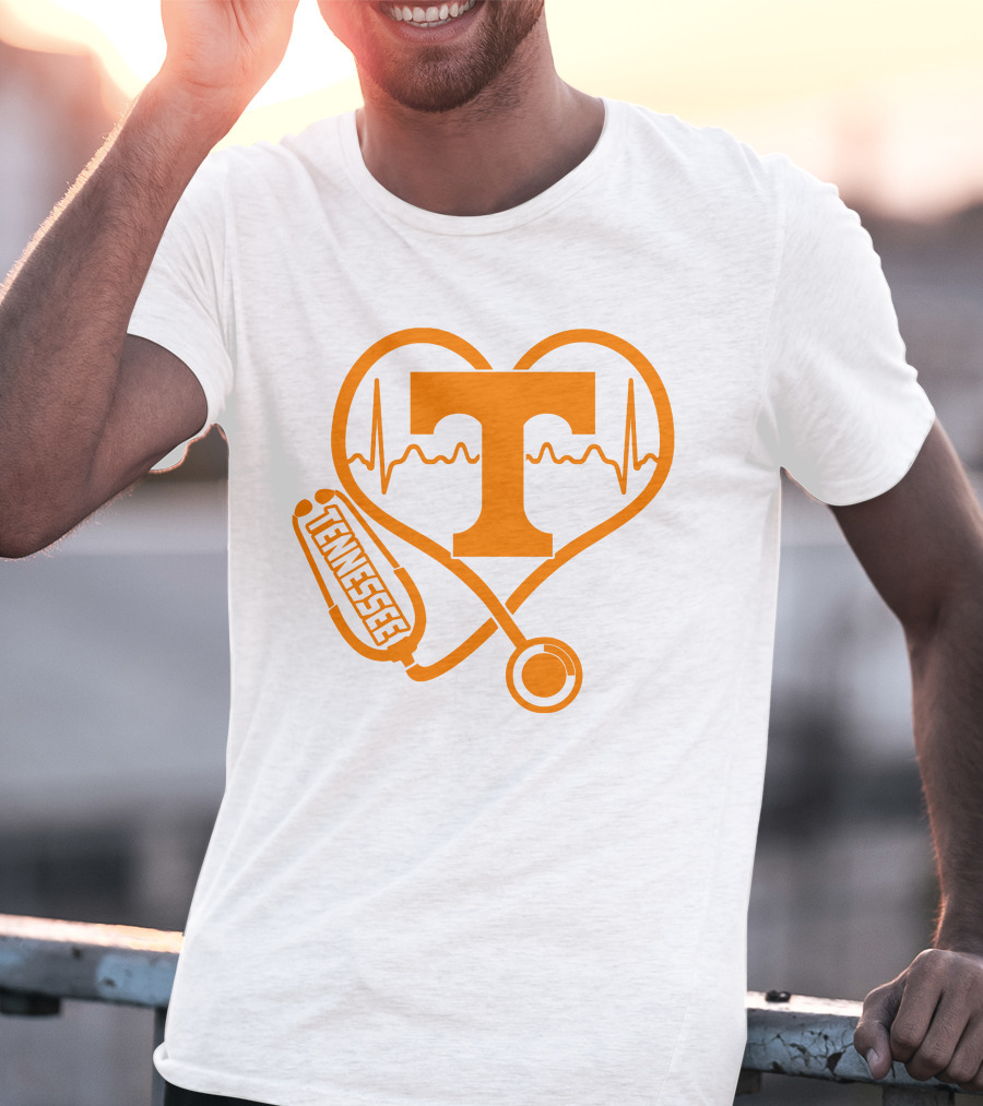 Tennessee Volunteers Nurse Heartbeat Stethoscope T-Shirt