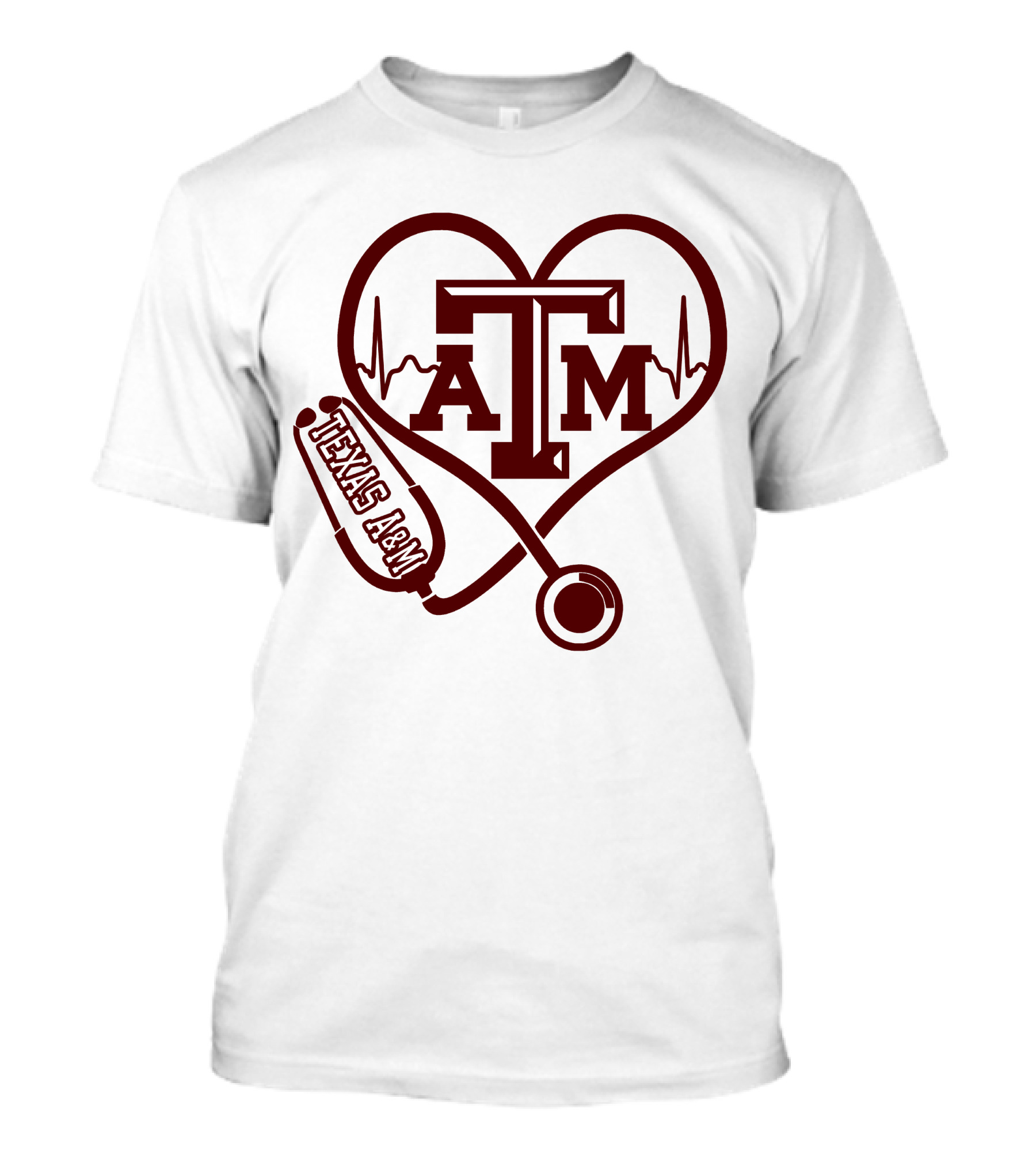 Texas A&M Aggies Nurse Heartbeat Stethoscope T-Shirt