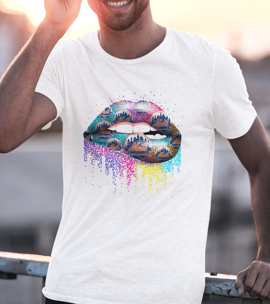 Mets Glitter Lips New York T-Shirt