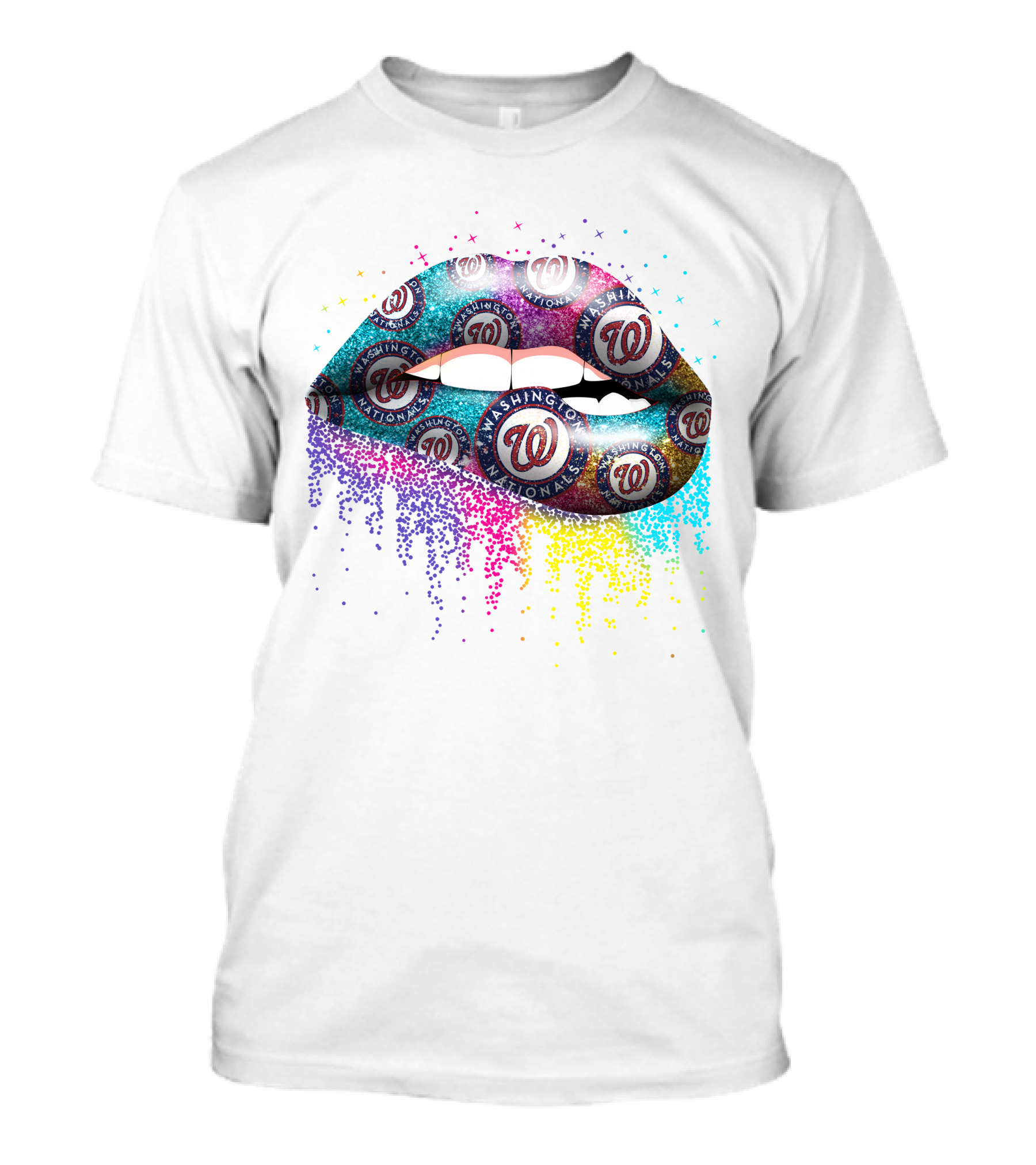 Washington Nationals Logo Pattern Lips T-Shirt