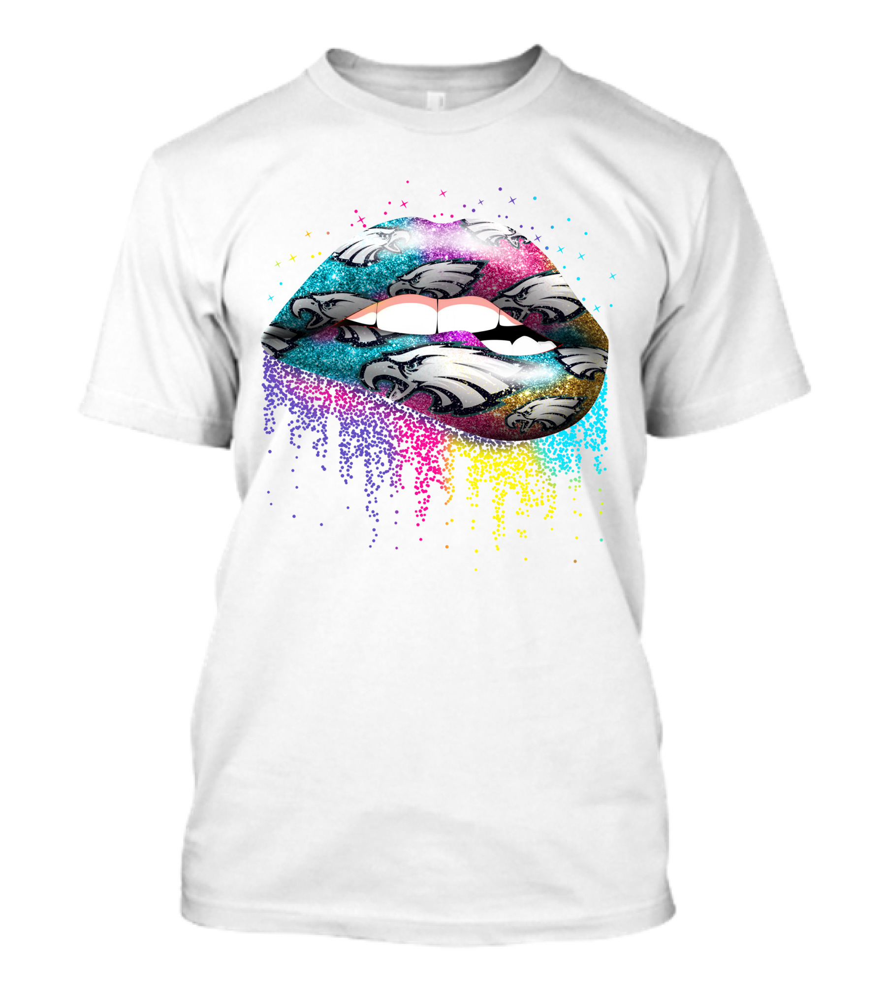 Philadelphia Eagles Glitter Lips NFL Fan T-Shirt