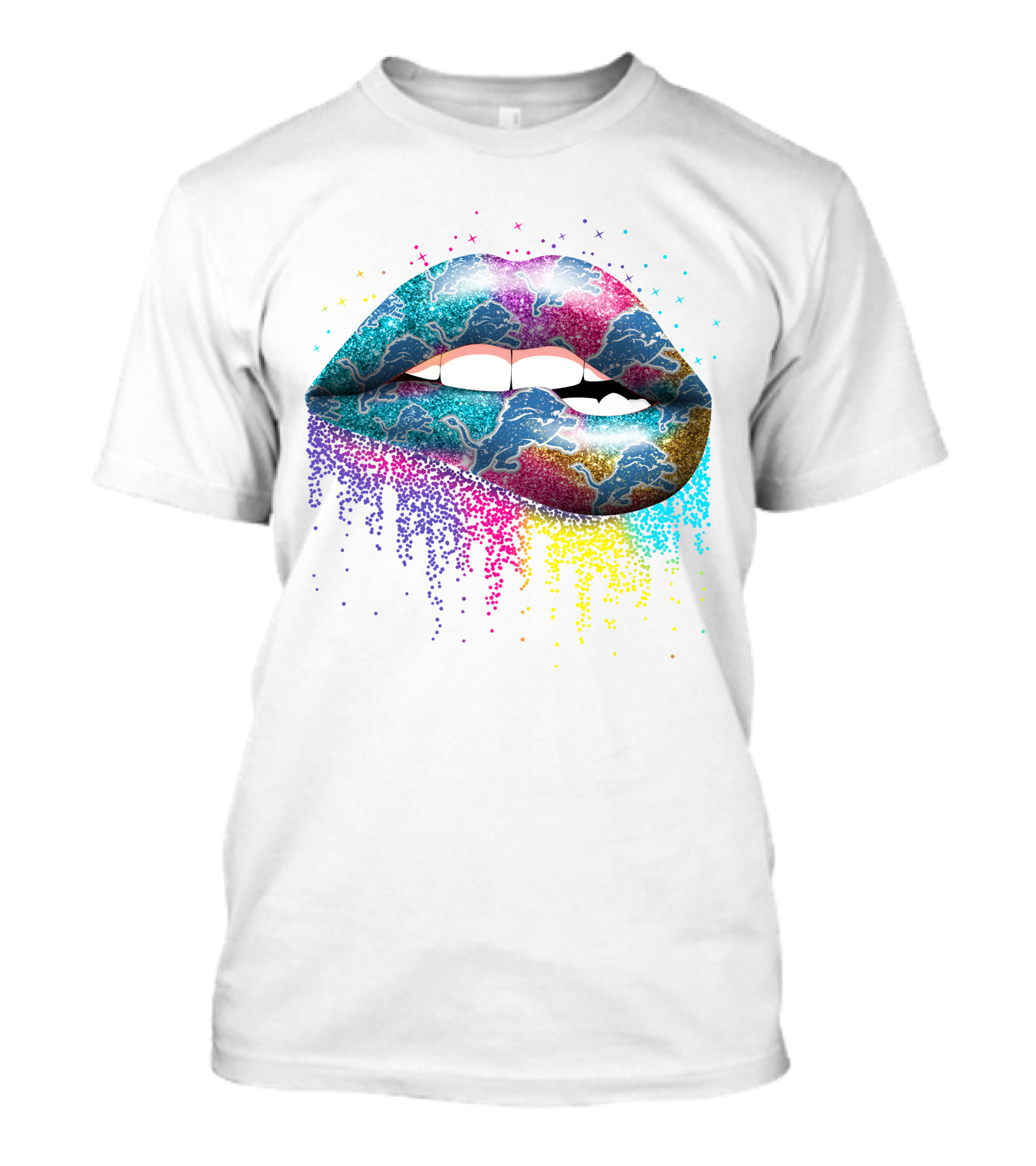 Detroit Lions Rainbow Lips T-Shirt